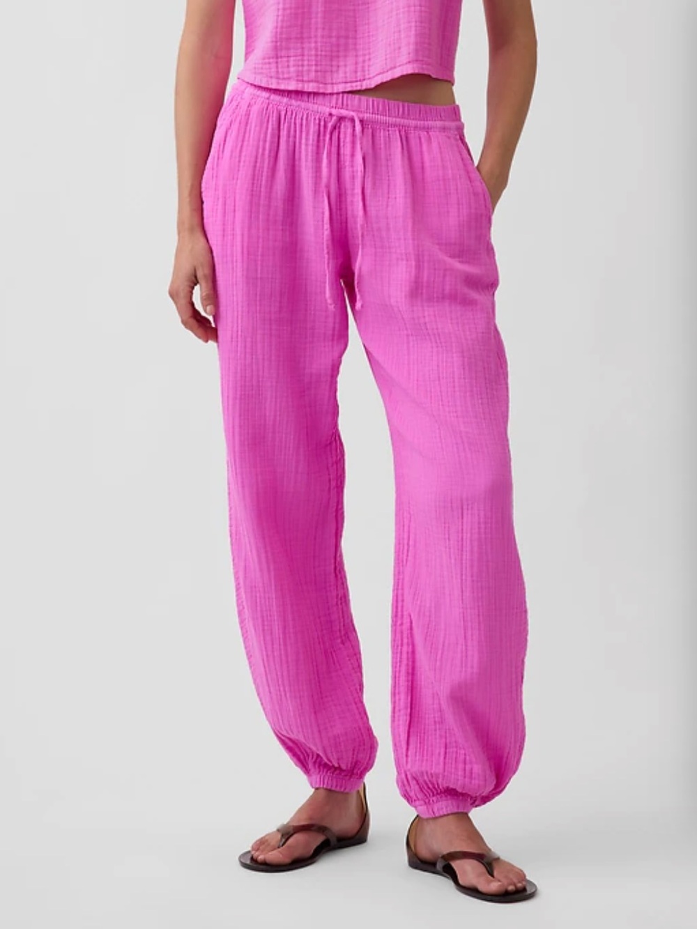NWT cotton gauze easy joggers